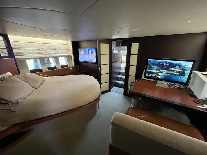 62 Azimut 62s Yacht Photos Pics Luxurious interior of a 2008 Azimut 62S yacht with modern amenities and elegant design.