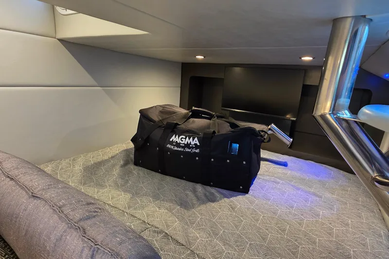 Yacht Photos Pics Interior of 2026 Formula 350 Crossover Bowrider I/O with Magma bag on bed.