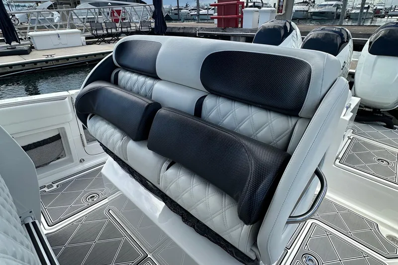  Yacht Photos Pics 2019 Nor-Tech 390 Sport Center Console with luxurious seating and sleek design.