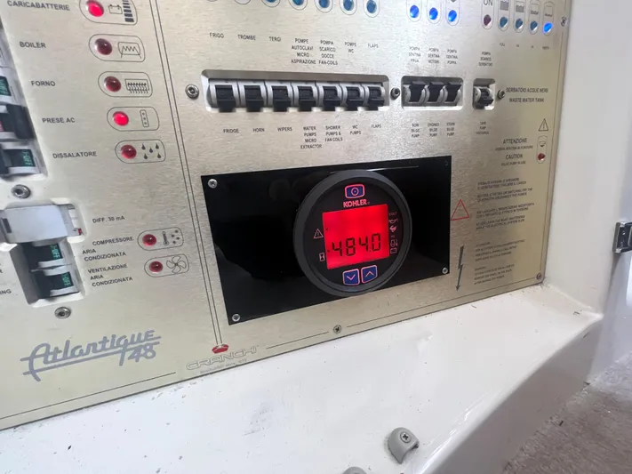  Yacht Photos Pics Control panel of 2004 Cranchi Atlantique 48 yacht with digital display reading 4840.