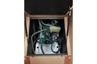 Engine compartment of 2020 Dufour 360 Grand Large sailboat, showcasing mechanical components.