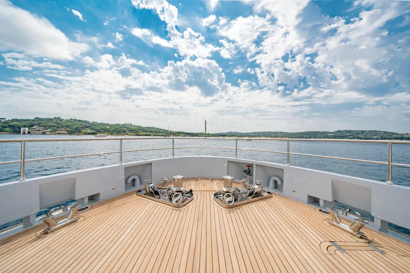 Ice Yacht Photos Pics Luxurious 2024 Soyaslan 78' yacht deck with scenic ocean view.