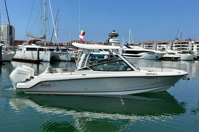 2023 Boston Whaler 280 Vantage @ Puerto Vallarta Yacht Photos Pics 2023 Boston Whaler 280 Vantage boat docked in a marina with other yachts.