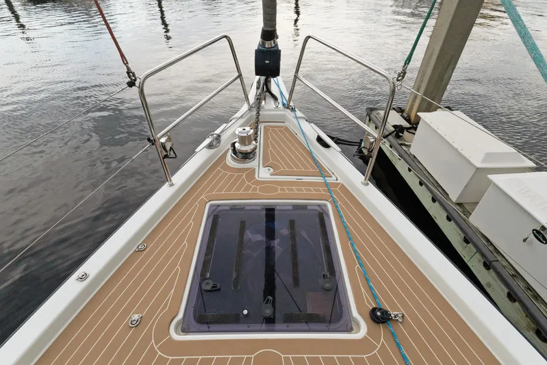 Beatrice Yacht Photos Pics 2021 Jeanneau Sun Odyssey 51 Performance yacht deck with sleek design and modern fittings.