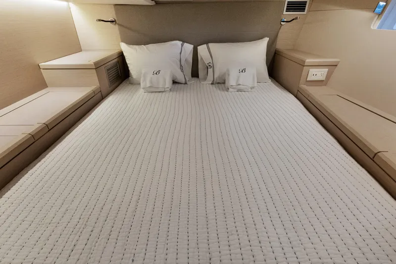 Beatrice Yacht Photos Pics Luxurious cabin interior of 2021 Jeanneau Sun Odyssey 51 Performance yacht.