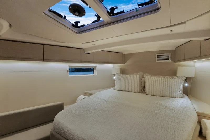 Beatrice Yacht Photos Pics Luxurious cabin interior of 2021 Jeanneau Sun Odyssey 51 Performance yacht.