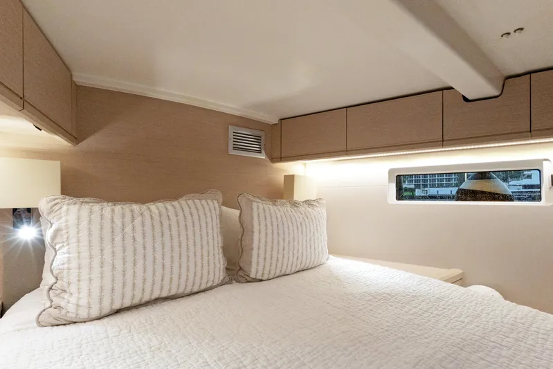 Beatrice Yacht Photos Pics Luxurious cabin interior of 2021 Jeanneau Sun Odyssey 51 Performance yacht.