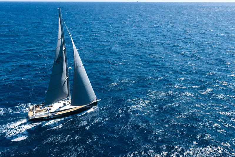 Beatrice Yacht Photos Pics Sailing yacht Jeanneau Sun Odyssey 51 Performance, 2021, gliding on open blue sea.