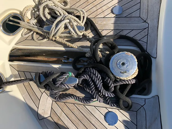  Yacht Photos Pics Deck of 2006 Riva Super Ego 68 with ropes and winch.