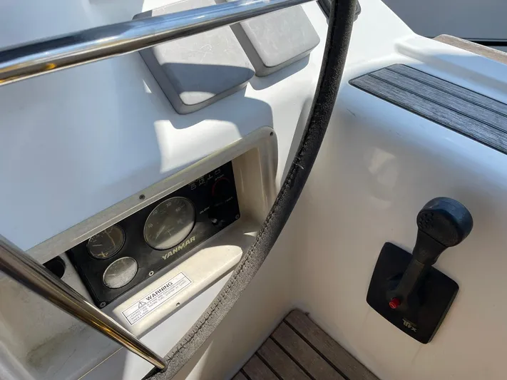 Rob Roy Yacht Photos Pics Control panel of a 2008 Beneteau Oceanis 46 sailboat with Yanmar engine gauges.