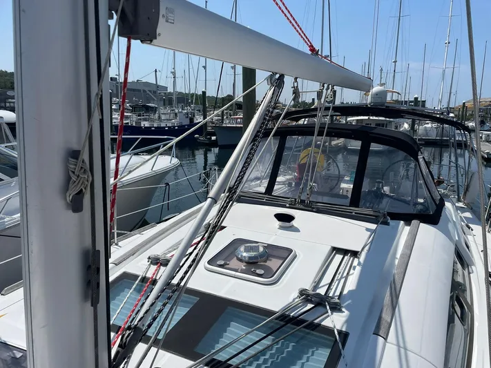 Rob Roy Yacht Photos Pics Beneteau Oceanis 46 sailboat, 2008 model, docked at a marina with visible rigging and deck.