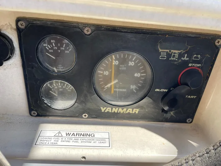 Rob Roy Yacht Photos Pics Yanmar engine control panel on a 2008 Beneteau Oceanis 46 sailboat.