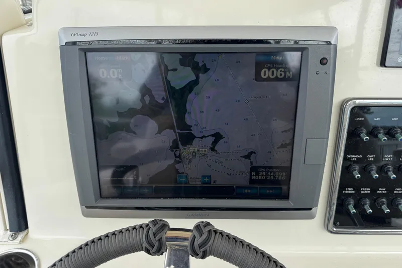  Yacht Photos Pics Garmin GPSmap 7215 on 2015 Cobia 344 Center Console boat dashboard.