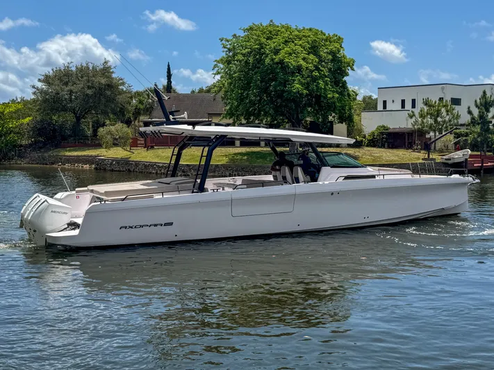  Yacht Photos Pics 2024 Axopar 45 ST BRABUS Trim Mediterrana cruising on a sunny day.