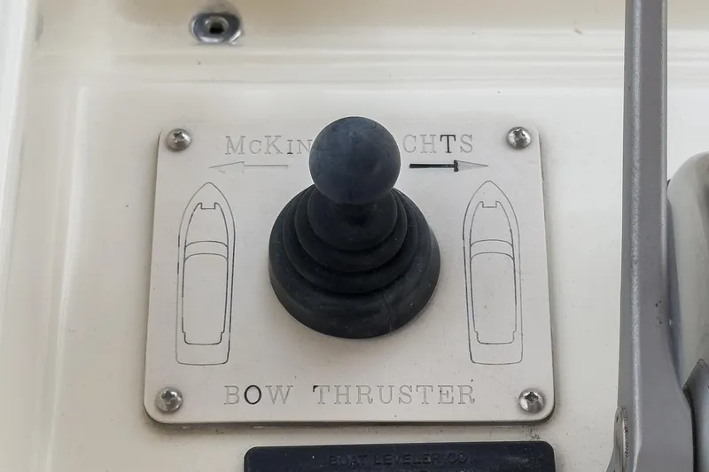 Sweet Seas Yacht Photos Pics Bow thruster control panel on a 2001 McKinna 57 Pilothouse yacht.
