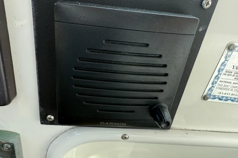 Turn The Page Yacht Photos Pics Garmin device on 2006 Sea Ray 48 Sundancer boat dashboard.