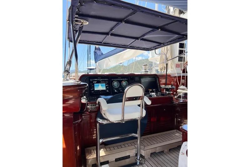  Yacht Photos Pics Cockpit of 2010 Custom-Craft Steel Pax Navi 43m yacht with navigation instruments.