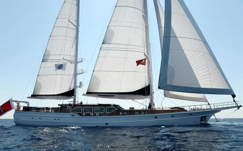  Yacht Photos Pics Sailing yacht "Steel Pax Navi 43 m" by Custom-Craft, 2010, on open sea.