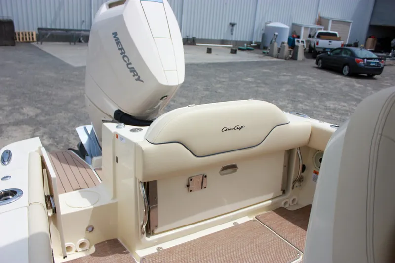  Yacht Photos Pics 2024 Chris-Craft Catalina 24 boat with Mercury engine, rear seating view.