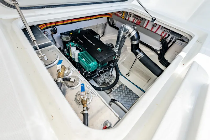 Superlux Yacht Photos Pics Engine compartment of 2023 Aquila 42 Yacht, showcasing modern mechanical components.