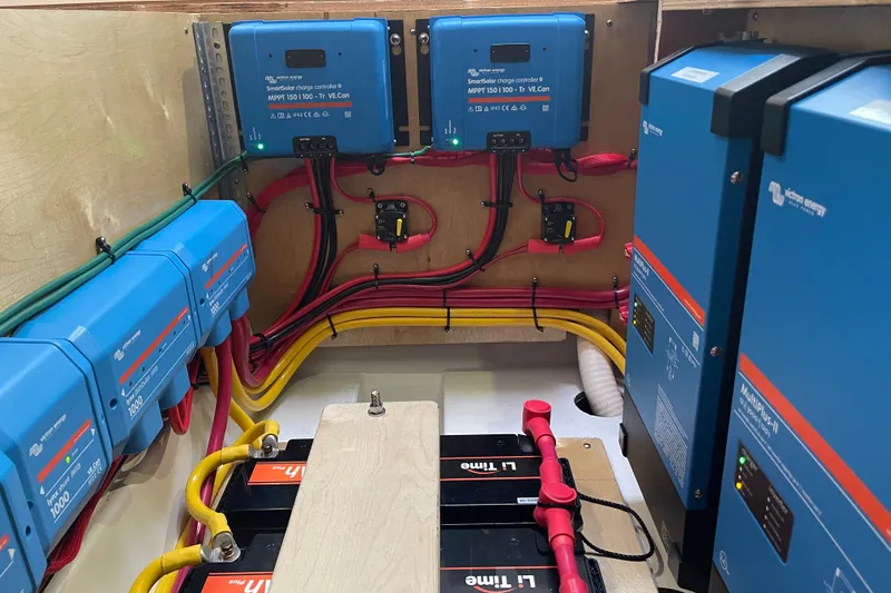 Cecil Yacht Photos Pics Electrical system setup in a 2014 Lagoon 39 catamaran with Victron Energy components.