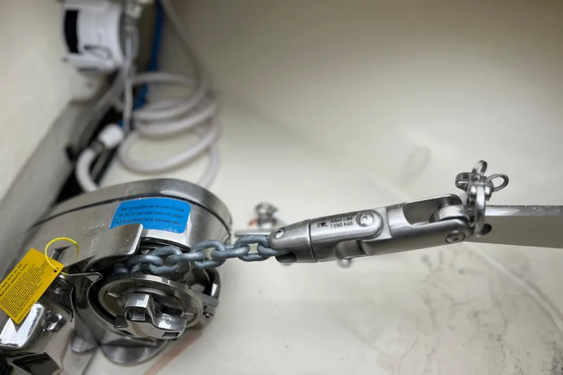  Yacht Photos Pics Anchor chain mechanism on 2025 Chris-Craft Catalina 28 boat.