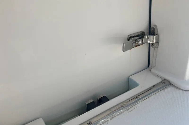  Yacht Photos Pics Stainless steel latch on 2018 Invincible 36 Open Fisherman boat.