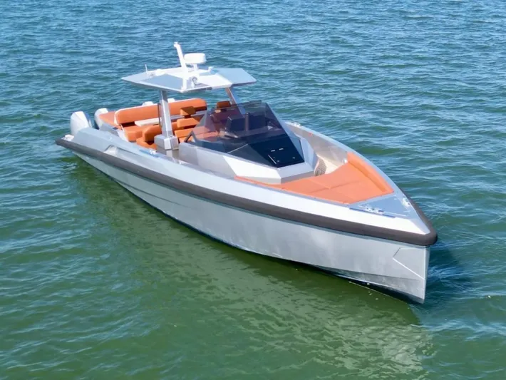 Argento Yacht Photos Pics 2023 Wally 48 X luxury yacht on calm blue water.