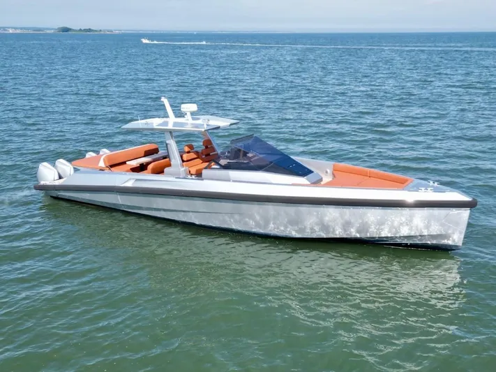 Argento Yacht Photos Pics 2023 Wally 48 X luxury yacht cruising on open water.