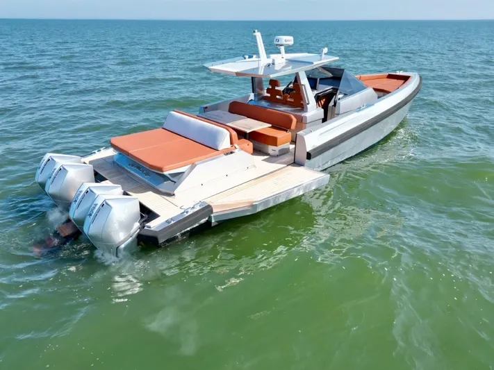 Argento Yacht Photos Pics 2023 Wally 48 X luxury yacht cruising on open water.