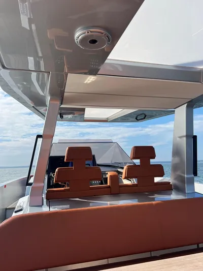 Argento Yacht Photos Pics Luxurious 2023 Wally 48 X yacht interior with sleek design and comfortable seating.