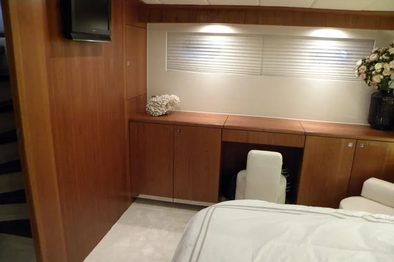 Timeless Yacht Photos Pics Luxurious interior of 2009 Van der Heijden Superior 2000 yacht with wood paneling and elegant decor.