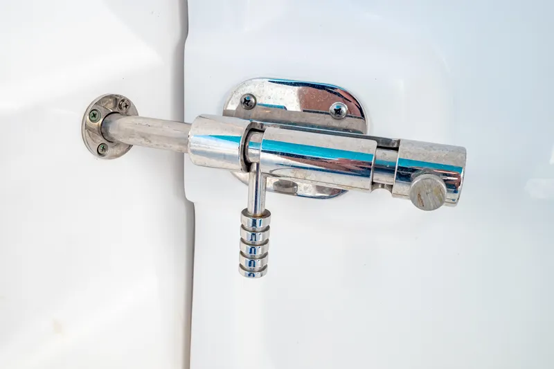  Yacht Photos Pics Chrome latch on 2018 Intrepid 475 Sport Yacht door.