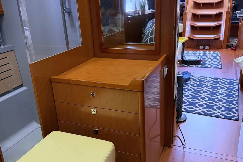 Allure Yacht Photos Pics Master Berth/Suite - Vanity with Storage.