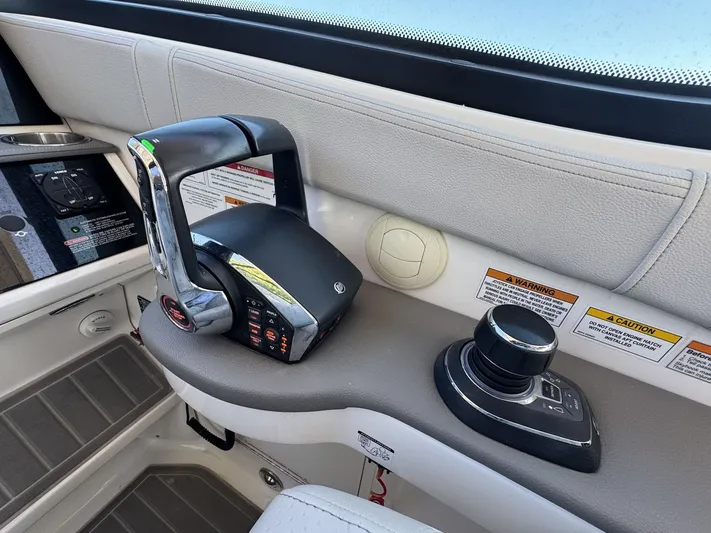  Yacht Photos Pics 2024 Sea Ray Sundancer 320 Outboard helm controls with joystick and throttle.