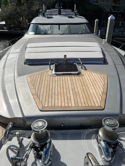 Izumi Yacht Photos Pics Luxury Palmer Johnson 120 yacht deck, 2008 model, featuring sleek design and modern amenities.