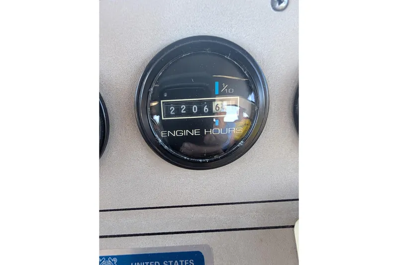  Yacht Photos Pics 1998 Carver 445 Aft Cabin Motor Yacht engine hours gauge showing 2206.6 hours.