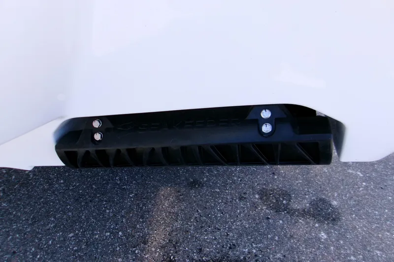  Yacht Photos Pics 2026 Sportsman Masters 267OE Bay Boat hull detail with Seakeeper component.