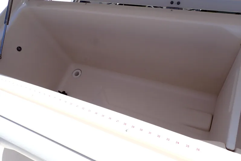  Yacht Photos Pics Large storage compartment on 2015 Grady-White Express 370 boat.