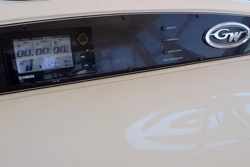  Yacht Photos Pics Control panel of 2015 Grady-White Express 370 boat with Yamaha display.