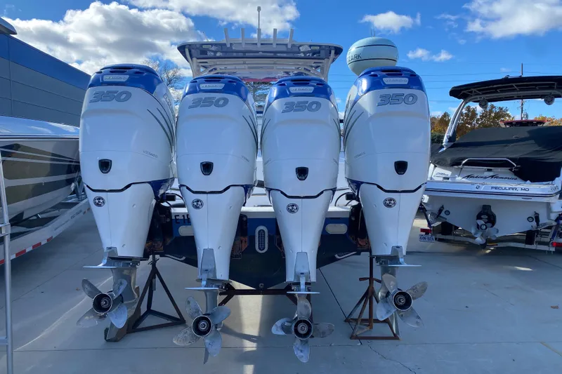  Yacht Photos Pics 2017 Midnight Express 39S Cuddy with four powerful outboard engines.