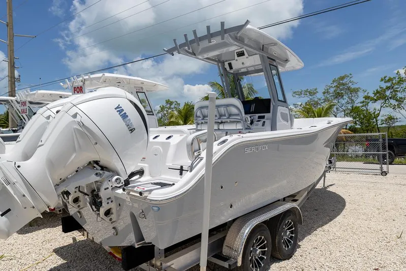  Yacht Photos Pics 2026 Sea Fox 268 Commander boat with Yamaha engine, displayed outdoors for sale.