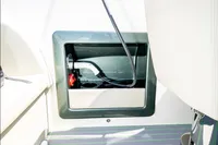 Charging port on a 2023 Performance e801 boat, featuring sleek design and modern technology.