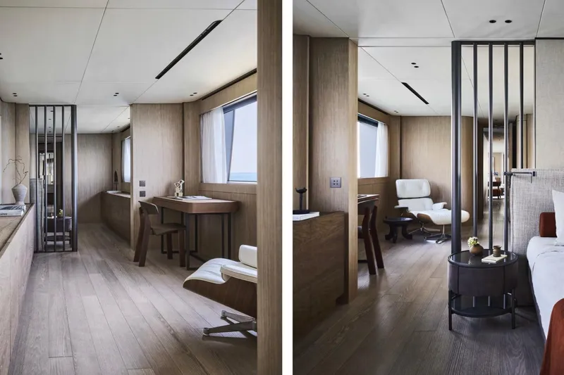 Sd132 Yacht Photos Pics Luxurious interior of 2028 Sanlorenzo SD132 yacht with modern furnishings and elegant design.