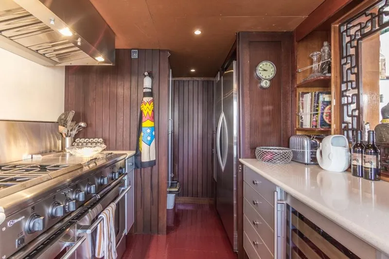 Sobre Las Olas Yacht Photos Pics Luxurious kitchen interior of 1929 Classic Wilmington Boat Works Motor Yacht.