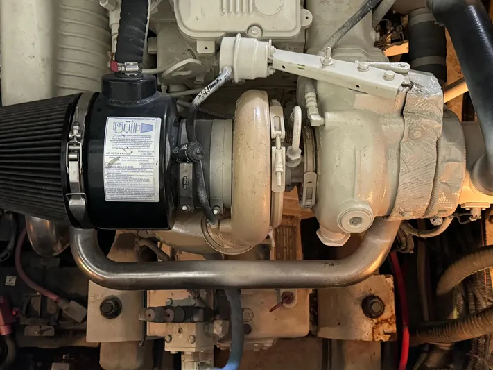  Yacht Photos Pics Engine component of a 2007 Sea Ray 44 Sundancer boat.