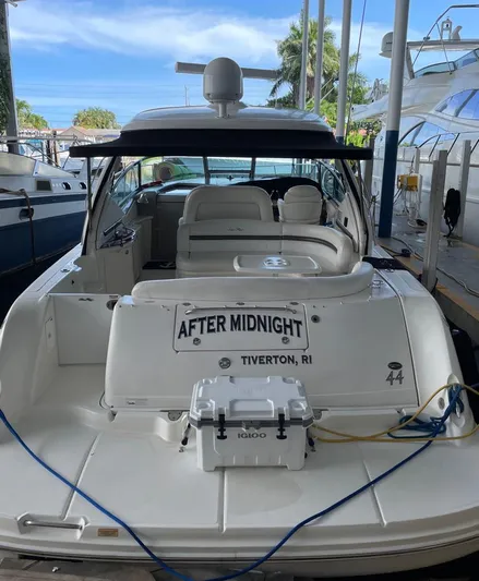  Yacht Photos Pics 2007 Sea Ray 44 Sundancer docked, named After Midnight, Tiverton, RI.