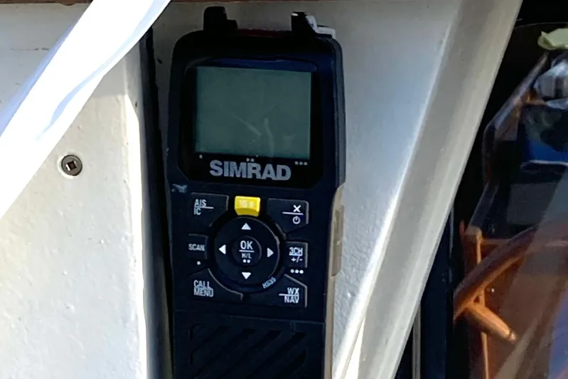 Latte Yacht Photos Pics Simrad marine radio on 1987 Nauticat 38 sailboat.