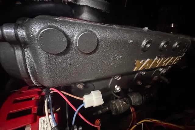 Pickle Yacht Photos Pics Close-up of a Yamaha engine in a 1989 Hylas 44 sailboat.