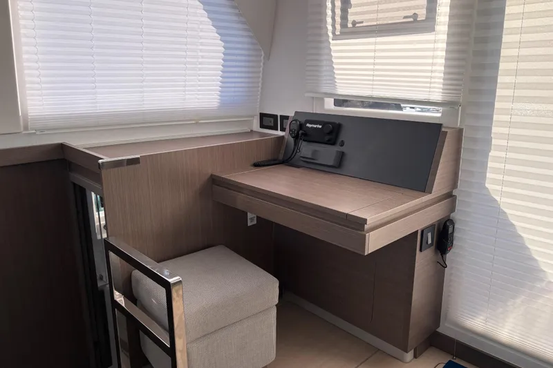  Yacht Photos Pics Navigation station in 2022 Leopard 42 yacht with modern design and equipment.